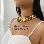 Gold Electroplated 32mm Chunky Chain Necklace