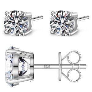 Electroplated Moissanite Stud Earrings for All