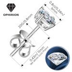 Hypoallergenic Moissanite Stud Earrings in Silver