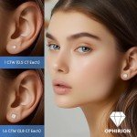 Hypoallergenic Moissanite Stud Earrings in Silver