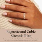 Gold Baguette CZ Ring - 14k Plated Women's Jewelry