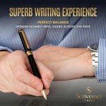 Personalized Black Ballpoint Pen with Gold Plating