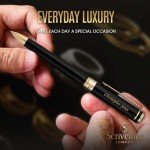 Personalized Black Ballpoint Pen with Gold Plating