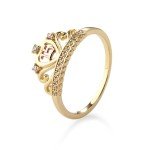 Gold-Plated Tiara Ring for Quinceañera Gift
