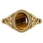 Tiger Eye Gold Plating Ring - Size 6.5 US