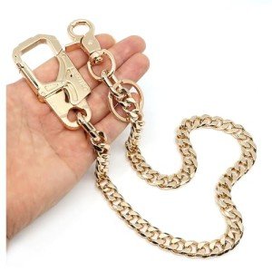 Gold Wallet Chain with Double Lock Carabiner