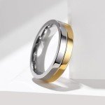 Men's Dual-Tone Stainless Steel Wedding Band - 6mm
