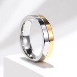 Men's Dual-Tone Stainless Steel Wedding Band - 6mm