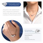 AINUOSHI 3 Stone Moissanite Necklace for Women - 4 Carat Lab Created Simulated Diamond Pendant in 925 Sterling Silver & 14K White Gold Plating, Dainty Elegant Necklace Gift for Wife, Fiancée