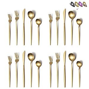 40-Piece Matte Gold Flatware Set for 8