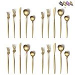 40-Piece Matte Gold Flatware Set for 8