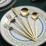 40-Piece Matte Gold Flatware Set for 8