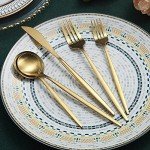 40-Piece Matte Gold Flatware Set for 8