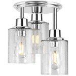 3-Light Chrome Semi Flush Mount Ceiling Light
