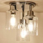 3-Light Chrome Semi Flush Mount Ceiling Light