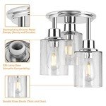 3-Light Chrome Semi Flush Mount Ceiling Light