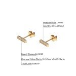 Gold Diamond Stud Earrings with Lab-Grown Diamonds