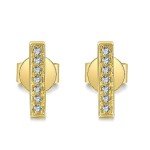 Gold Diamond Stud Earrings with Lab-Grown Diamonds