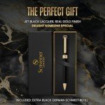 Luxury Black Ballpoint Pen with Gold Plating