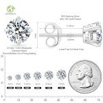Eco-Friendly Moissanite Stud Earrings in 14K White Gold