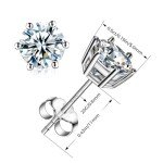 SENOTSMEG Moissanite Stud Earrings in Sterling Silver