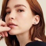 Eco-Friendly Moissanite Stud Earrings in 14K White Gold