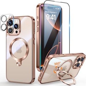 iPhone 16 Pro Case with 360° Stand - Desert Gold
