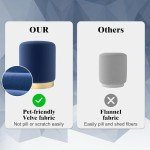 Modern Round Velvet Ottoman with Gold Base