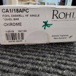 Rohl 18" Polished Chrome Towel Bar Kit