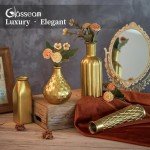 8pcs Antique Gold Electroplating Glass Vase Set