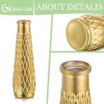 8pcs Antique Gold Electroplating Glass Vase Set