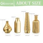 8pcs Antique Gold Electroplating Glass Vase Set