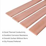 HWYEE 2-Pack 1/4" Pure Copper Flat Bars