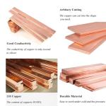 HWYEE 2-Pack 1/4" Pure Copper Flat Bars