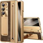 Gold Leather Electroplating Case for Galaxy Z Fold 5