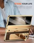 Gold Leather Electroplating Case for Galaxy Z Fold 5
