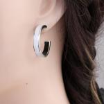 Gold C-Shaped Hoop Earrings for Women