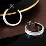 Gold C-Shaped Hoop Earrings for Women