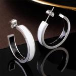 Gold C-Shaped Hoop Earrings for Women