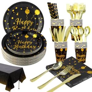 Gold Electroplating Dinnerware Set for 25 Guests