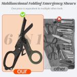 6-in-1 Foldable Emergency Trauma Shears in Black