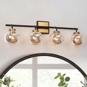 Black Gold 4-Light Electroplated Bathroom Vanity Fixture