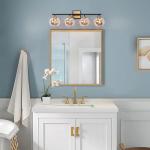 Black Gold 4-Light Electroplated Bathroom Vanity Fixture