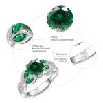 Yaresul Women's Round Created Emerald Ring