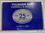1981 Caswell's Ranch Antique Car Show Plaque