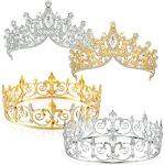 Henoyso 4 Pcs King and Queen Crowns Set