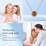 Small November Birthstone Sterling Silver Pendant Necklace