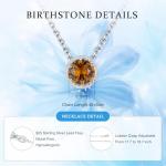 Small November Birthstone Sterling Silver Pendant Necklace