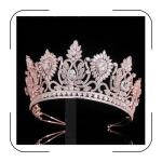 Rose Gold Tiara for Women’s Pageants and Weddings
