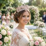 Rose Gold Tiara for Women’s Pageants and Weddings